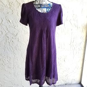 Jessica Howard A-line Purple Lace Dress 10